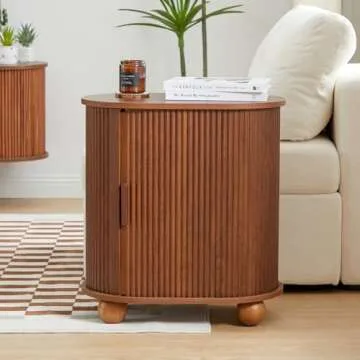 Stylish NVETHM End Table with Sliding Door Design