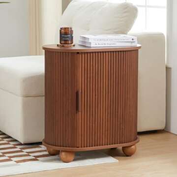 Stylish NVETHM End Table with Sliding Door Design