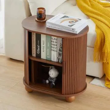 Stylish NVETHM End Table with Sliding Door Design