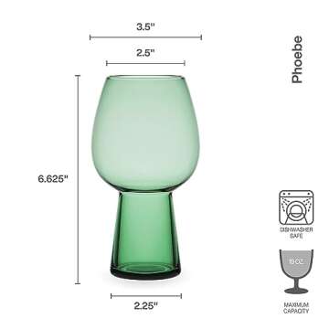 Mikasa Phoebe Goblet Beverage Glass, Set of 4, Sage