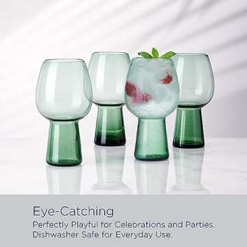 Mikasa Phoebe Goblet Beverage Glass, Set of 4, Sage