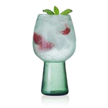 Mikasa Phoebe Goblet Beverage Glass, Set of 4, Sage