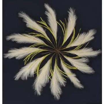 Kisteen 12-Pcs Faux Pampas Grass - [Cream Color] Artificial Pampas Grass Decor [30"/76cm] | Fake Pampas Grass | Boho Fluffy Pampas Grass | Feather Decor for Vase | Faux Pompous Grass