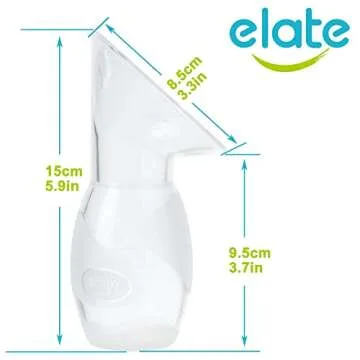 Elate Manual Breast Pump for Breastfeeding | Silicone Milk Collector with Leak-Proof Stoppers for Nursing Moms | Enhance Milk Production | BPA Free FSA HSA Eligible – 2-Pack, 4oz Blue Green
