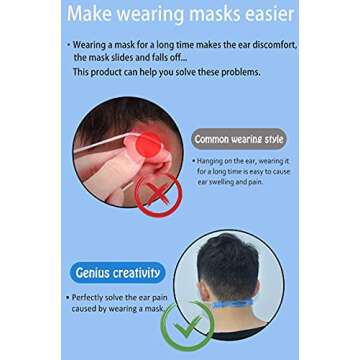 2020 Update 6 PCS Adjustable Anti-Slip Mask Ear Grips Extension Hook,Masks Buckle Strap Extender Silicone Comfortable,6 Color for adult kids