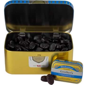 GRETHER'S Sugarfree Blackcurrant Pastilles Natural Remedy for Dry Mouth Relief - Soothing Throat & H...