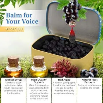 GRETHER'S Sugarfree Blackcurrant Pastilles Natural Remedy for Dry Mouth Relief - Soothing Throat & Healthy Voice - Gift for Singers - Gluten-Free - 1-Pack - 15 oz.