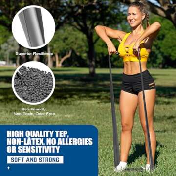 Exercise Bands, Elastic Exercise Bands for Physical Therapy Yoga Pilates at Home, Yoga, Rehab, Fitne...