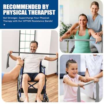 Exercise Bands, Elastic Exercise Bands for Physical Therapy Yoga Pilates at Home, Yoga, Rehab, Fitness, Resistance Bands for Working Out Women and Men, Home Workouts or The Gym Workouts