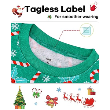 KOBERO Christmas Candy Cane PJs for Toddler Boys