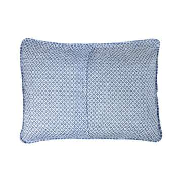 Laura Ashley Home - Queen Quilt Set, Reversible Cotton Bedding with Matching Shams, Pre-Washed Home Decor for Added Softness (Flora Blue, Queen)