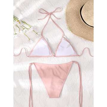 YAUASOPA Sexy Handmade Sequins 2PCS Bikini Set Tankini Sexy Bra Swimsuit Lace Top Praty Swimwear