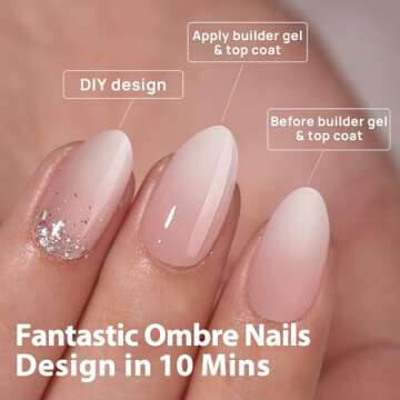 BTArtboxnails XCOATTIPS Ombre Nails - Short Almond Press on Nails, 160Pcs 16 Sizes Nude Press on Nails Peach, Soft Gel Nails False Nail, Soak Off Acrylic Fake Nails Extensions