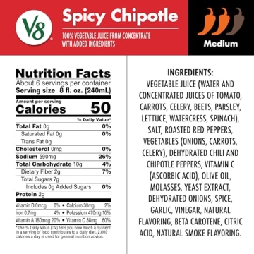 V8 Spicy Chipotle Vegetable Juice for Bold Flavor