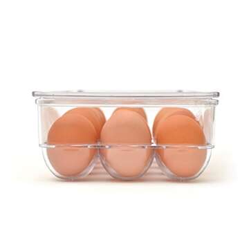 Totally Kitchen Egg Holder for Refrigerator, Fridge Organizers and Storage Clear, BPA-Free Plastic S...