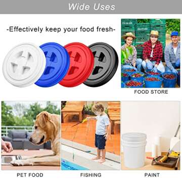 Aodaer 4 Seal Lids for 5 Gallon Buckets in Mixed Colors