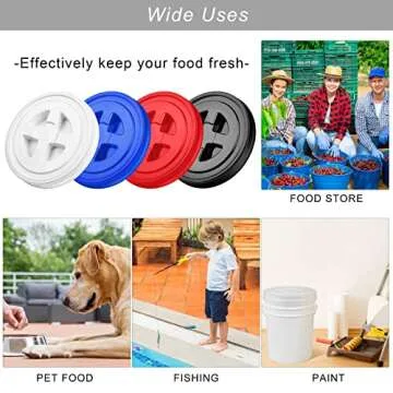Aodaer 4 Seal Lids for 5 Gallon Buckets in Mixed Colors