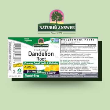 Nature's Answer Alcohol Free Dandelion Root 2000mg Extract - Immune Support & Detox Cleanse