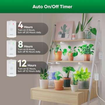 SANSI Puck Grow Light, LED Plant Light for Indoor Plants Full Spectrum Grow Lamp 10W (150 Watt Equiv), Small Hanging Plant Lamp with Timer Auto On Off 4 8 12 Hrs, 4-Level Dimmable for Plant Shelf