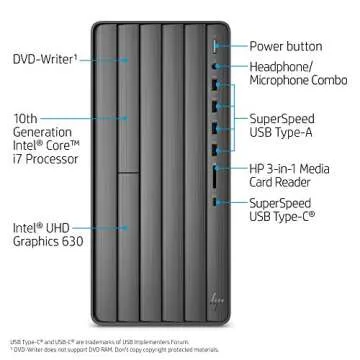 HP ENVY Desktop i7-10700, 16GB RAM, 1TB HDD & 512GB SSD