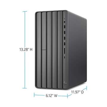HP ENVY Desktop Computer, Intel Core i7-10700, 16 GB RAM, 1 TB Hard Drive & 512 GB SSD Storage, Windows 10 Pro (TE01-1254, 2020 Model)