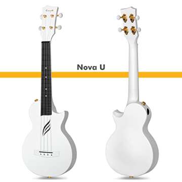 Enya Concert Ukulele Nova U 23’’ Carbon Fiber Travel Ukulele with Beginner Kit includes online l...