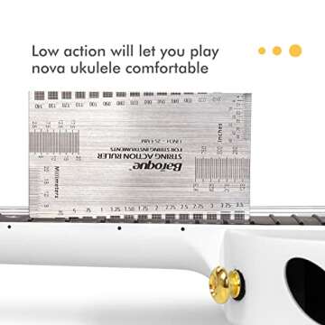 Enya Concert Ukulele Nova U 23’’ Carbon Fiber Travel Ukulele with Beginner Kit includes online lessons, case, strap, capo and strings (White)