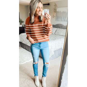 Stylish ZESICA Women's Turtleneck Sweater for Fall