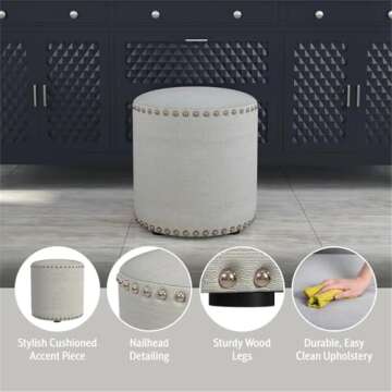 Hillsdale Gray Vanity Stool - Stylish & Versatile Seating