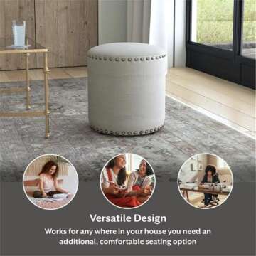 Hillsdale Gray Vanity Stool - Stylish & Versatile Seating