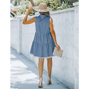 Stylish Summer Denim Babydoll Dress for Women