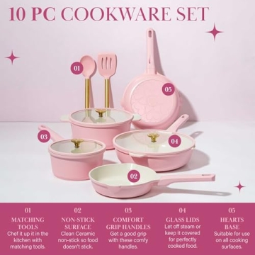 Paris Hilton Nonstick Cookware Set - Stylish & Safe