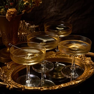 Vintage Art Deco Coupe Glasses for Elegant Cocktails