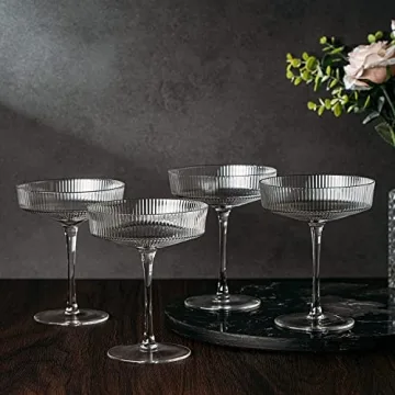 Vintage Art Deco Coupe Glasses for Elegant Cocktails