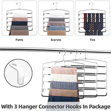 FeeraHozer Space Saving Pants Hangers for Organized Closet