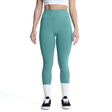 Aoxjox Women's Scrunch Butt Lifting Seamless Leggings Booty High Waisted Workout Yoga Pants (Sage Gr...