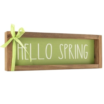 Flangairy Hello Spring Wooden Decor Sign for Home