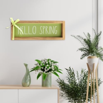 Flangairy Hello Spring Wooden Decor Sign for Home