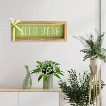 Flangairy Hello Spring Wooden Decor Sign for Home
