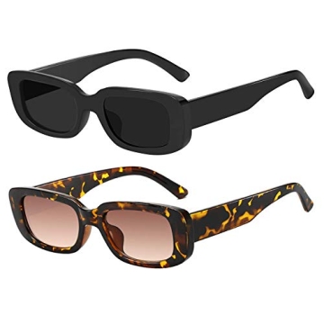 Clear Ant Rectangle Sunglasses for Women Fashion Sunglasses Retro UV 400 Protection Square Frame Eye...