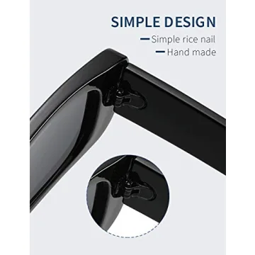 Clear Ant Rectangle Sunglasses for Women with UV400 Protection