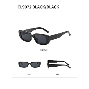 Clear Ant Rectangle Sunglasses for Women with UV400 Protection