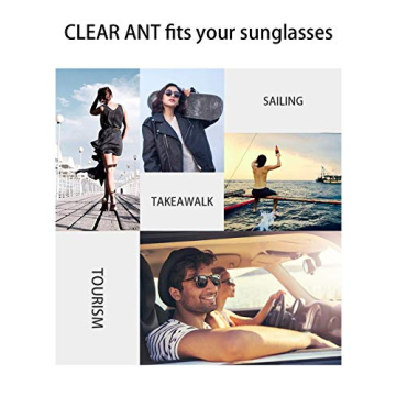 Clear Ant Rectangle Sunglasses for Women with UV400 Protection