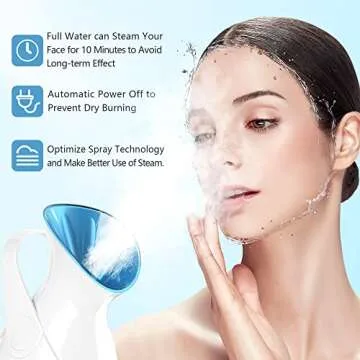 Nano Ionic Facial Steamer, Professional Facial Steamer for Deep Cleaning - Kingsteam Portable Facial Vaporizador, with Aromatherapy Kit and Blackhead Removal Tools, for Home Facial Sauna Spa (Blue)