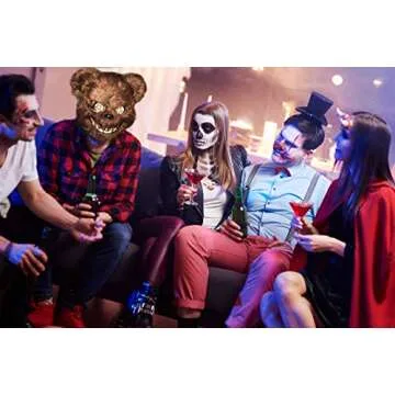 BESSEEK Halloween Scary Mask Bear Mask, Bloody Plush Animal Head Mask, Halloween Cosplay Costume Props Halloween Party for Adults and Teens (Brown)