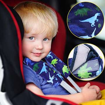 Baby Strap Cover, Stroller Strap Cover, Dinosaur Car Seat Strap Covers, Car Seat Straps Shoulder Pad...
