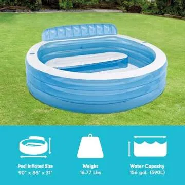 Intex Swim Center Inflatable Family Lounge Pool - 156 Gallons