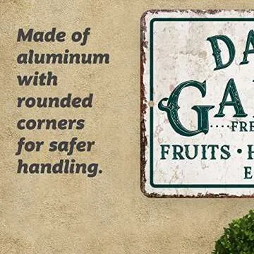 Personalized Vintage Metal Garden Room Sign (8x12 Inches)