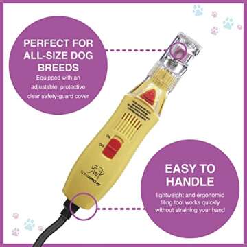 CONAIRPRO dog & cat Nail Grinder for Professional Grooming At-Home with Attachments Included