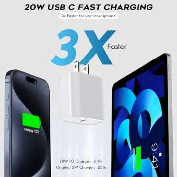 10Foot USB C Charger for iPhone 16 Charger, 2Pack Type C Charger Block Long 10FT USB C Cord Cable Fast Charging for iPhone 16/16 Pro/16 Plus/16 Pro Max/15/15 Pro/15 Plus/15 Pro Max/iPad Mini/iPad Pro